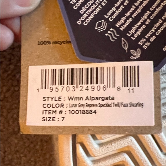 TOMS Women's Alpargata Repreve Speckled Twill/Faux Shearling - Picture 4 of 7